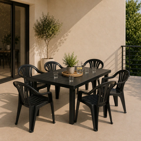 Set De 6 Sillas Plasticas Natal De Jardin