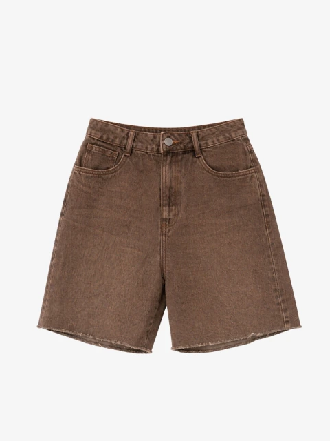 bermuda jorts jeans marrom