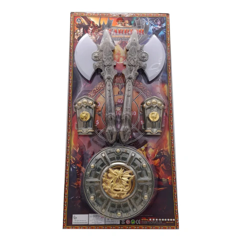 Set De Hacha Y Escudos Medieval En Blister - comprar online