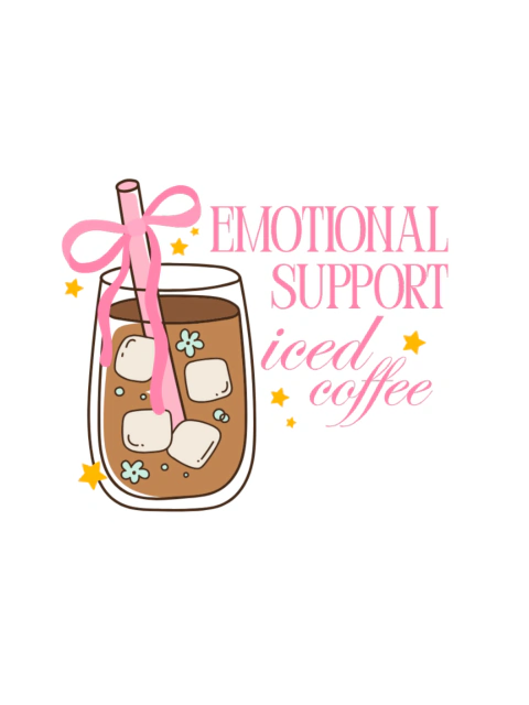 Emotional Support Iced Coffee Sticker