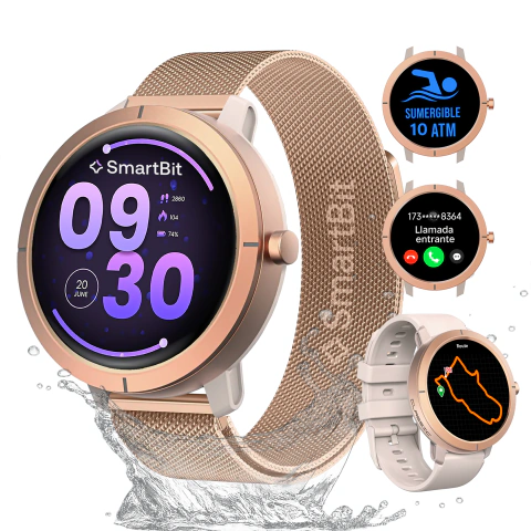 Reloj Inteligente Mujer Sumergible Smartbit G2 Pro Rosa Gps Satelital Integrado Sumergible 100 Metros