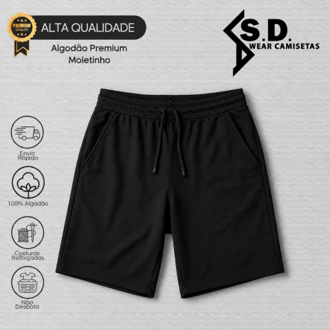 Bermuda Moletinho - Preto - comprar online