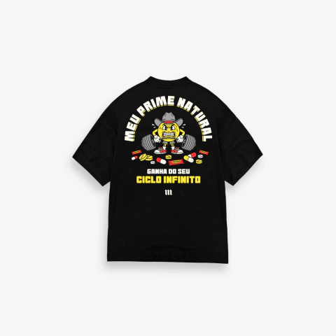 Camiseta Oversized Treino Preta Mith Prime Natural