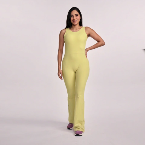 Macacao Flare Amarelo Gult Soft Energy