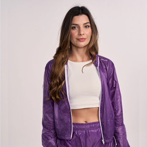 Jaqueta de Tactel Roxo
