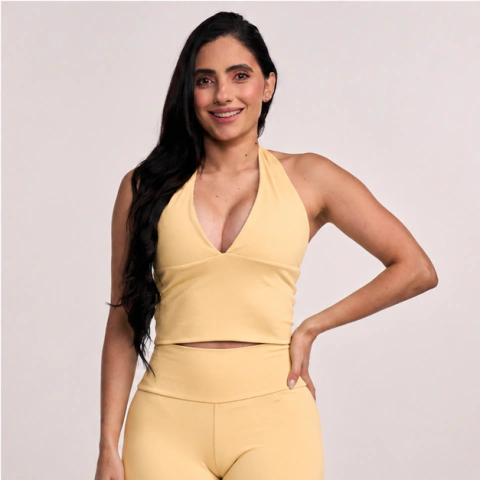 Top Frente Unica Amarelo Gult Soft Energy