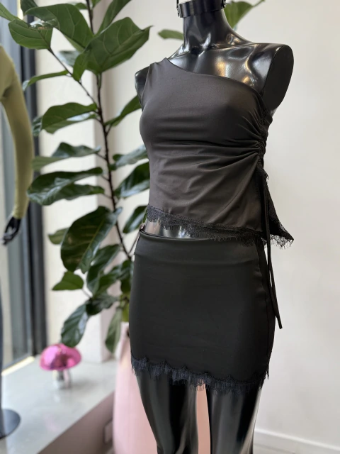 Pollera Microtul con Puntilla - comprar online