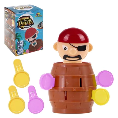 Mini Pula Pirata Barril C/ Espadinha Jogo Infantil Art Brink