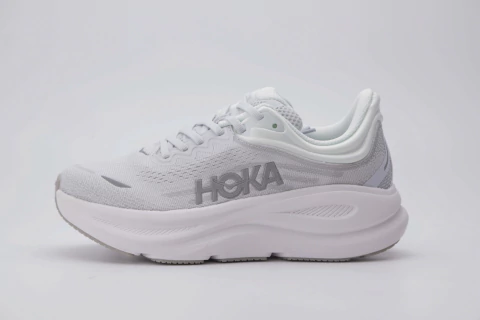 Hoka Bondi 9 White Grey - comprar online
