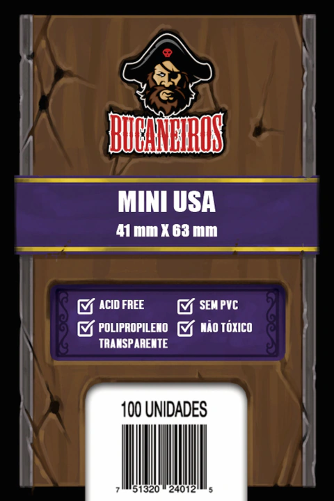 Sleeve Mini USA 41 x 63 mm Bucaneiros - Pacote c/ 100 unidades