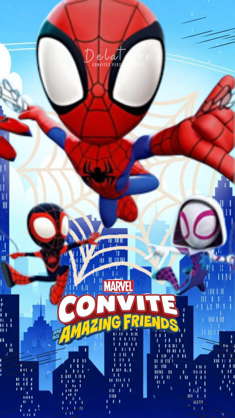 Convite animado Spidey e seus amigos espetaculares