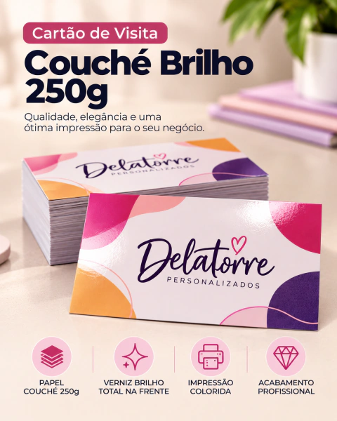Cartão de Visita em Couché Brilho 250g