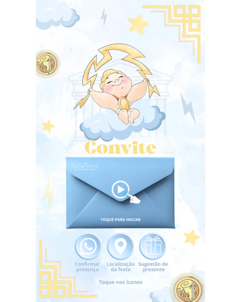 Convite animado interativo Aniversário Hércules Baby