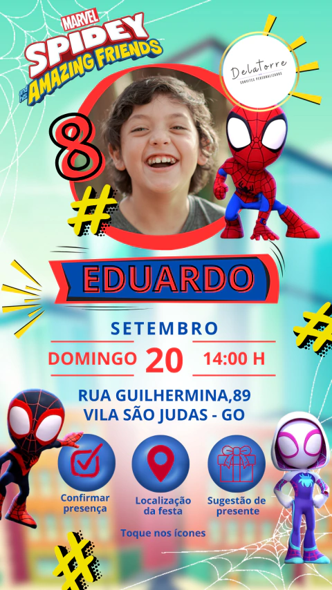 Convite interativo Spidey e seus amigos espetaculares