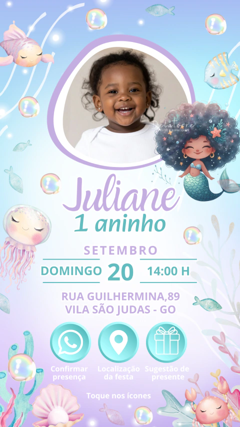 Convite interativo aniversário Festa da Sereia 2
