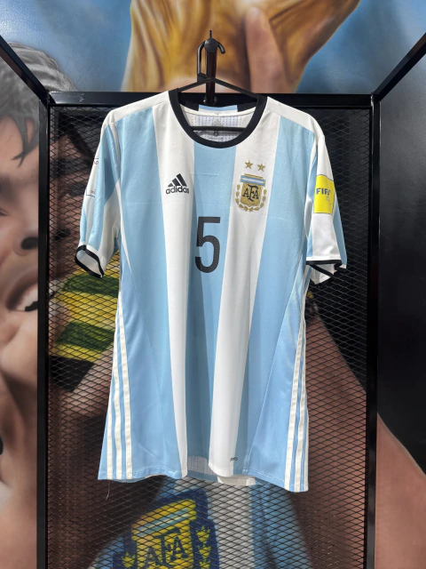 Camiseta AFA Titular 2016/17 de Juego Eliminatorias Rusia 2018 #5 Paredes