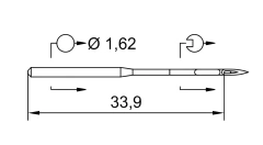 Agulha Cabo Fino (RETA) SCHMETZ - DBX1 SES/ 1738 (A) SES SERV 7 na internet
