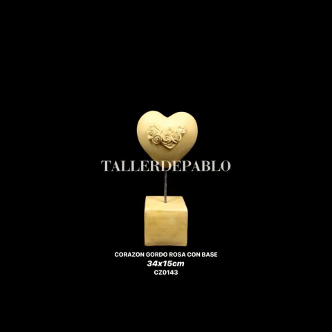 CORAZON GORDO ROSA CON BASE