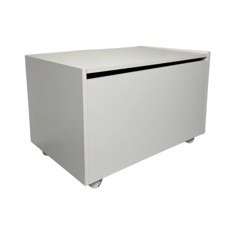 Baú Mobplay Kids - Caixa De Brinquedos Organizadora Com Tampa E Rodas Branco - comprar online