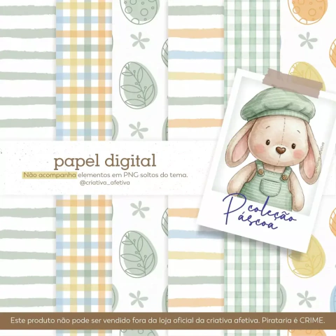 Papel Páscoa Criativa Verde