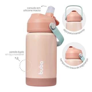 COPO TERMICO PAREDE DUPLA COM CANUDO BLUSH - foto 183