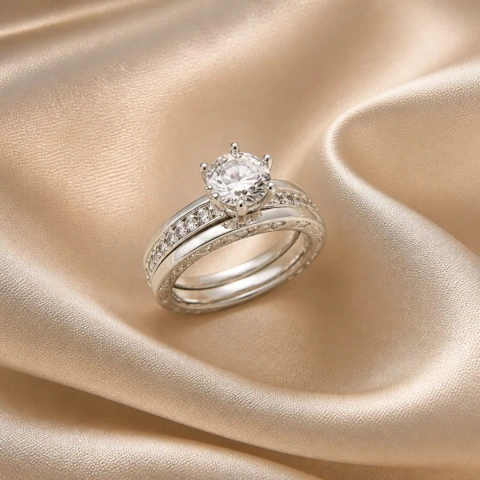 Anel Solitário Triplo Banhado a Ouro 18K ou Prata - comprar online