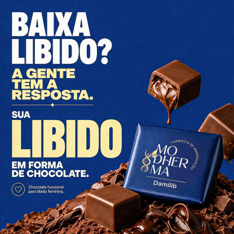 Damilib – 30 Chocolates (200mg) | Libido Feminina