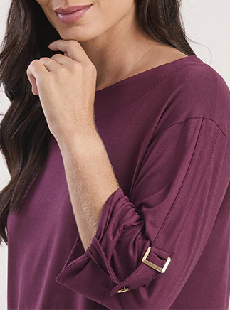 Blusa Feminina Ampla e Detalhes Dourados - Blusa Celine-Bordeoux