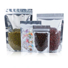 Doypack Con Zipper Color Transparente y Dorso De Aluminio.