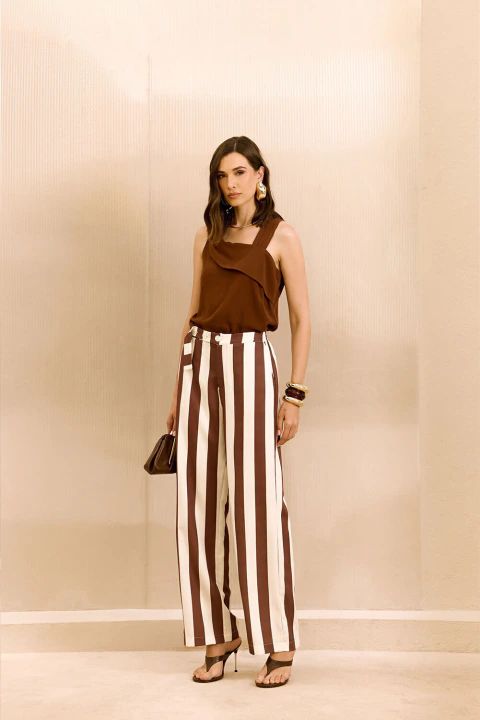 CONJ BLUSA ASSIMETRICA E CALCA