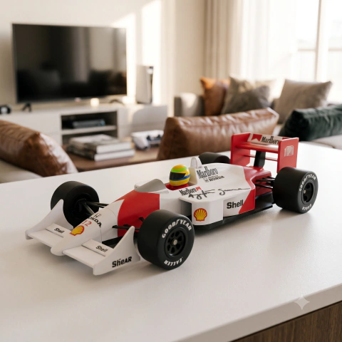 Mclaren Mp4/4 1988 Ayrton Senna - Escala 1:24 / escala 1:14 / com assinatura