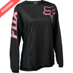Camisa Feminina MX Fox Blackout Preto/Rosa
