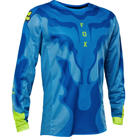 Camisa MX Fox Airline Exo Azul Amarelo