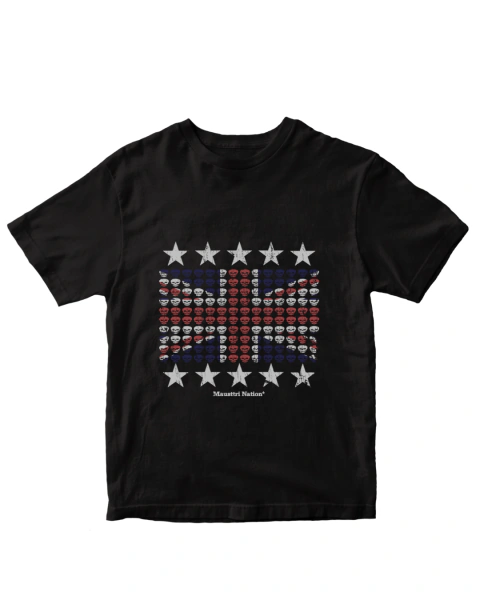 Baby tee Skull Flag preta