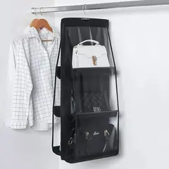 ORGANIZADOR DE PLACARD 80cm 6 COMPARTIMENTOS NEGRO/GRIS - serma home deco