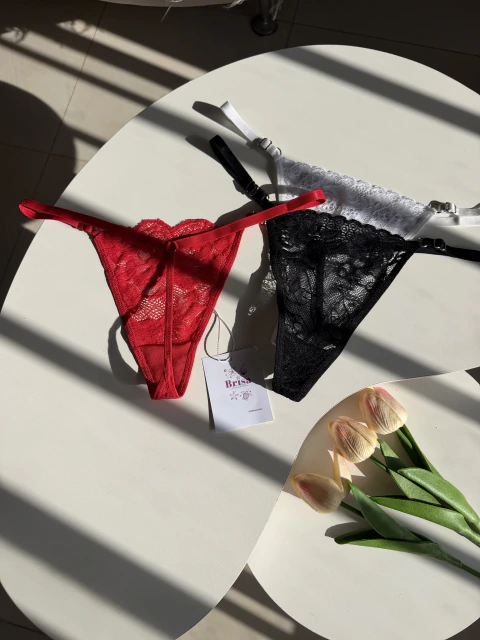 Tanga hilo regulables x2 encaje