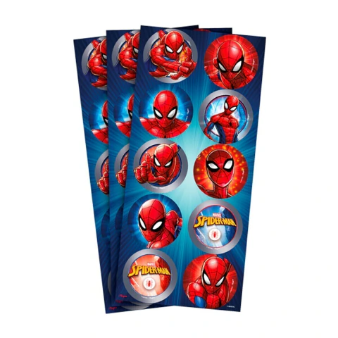 *Adesivo Redondo Spider Man Animação - 30 unidades