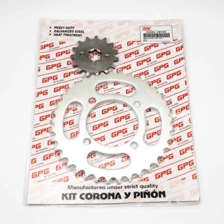 KIT DE TRANSMISION CORONA Y PIÑON GPG PARA MOTO 110cc 35T/15Z SMASH/BLITZ/ENERGY/CRONO