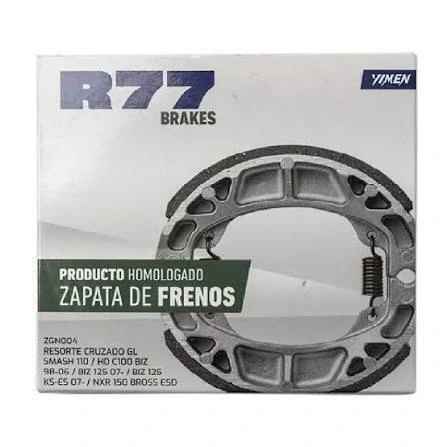 ZAPATA DE FRENO TRASERA R77 PARA BAJAJ ROUSER 125/135/150/160