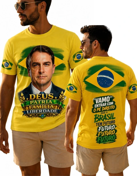 Camisa Flávio Bolsonaro – Tecido Suede Premium | Estampa em Alta Definição | P ao GG