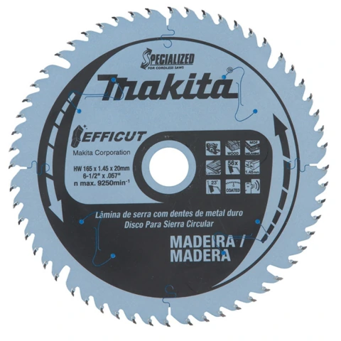Disco Serra 60 Dentes 165 mm x 20 mm HI-ATB B-56895 Makita