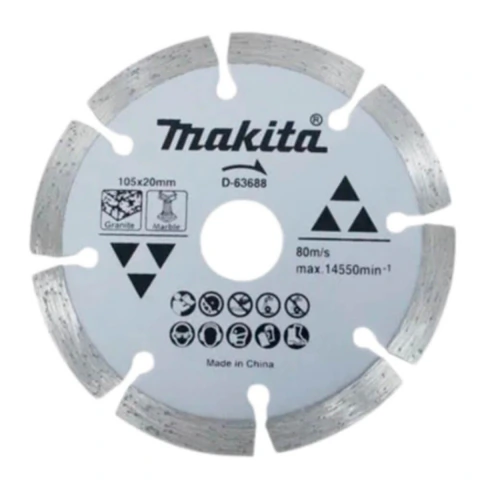 Rebolo Diamantada Segmentado 105 x 20 x 8 mm para Granito - Mármore