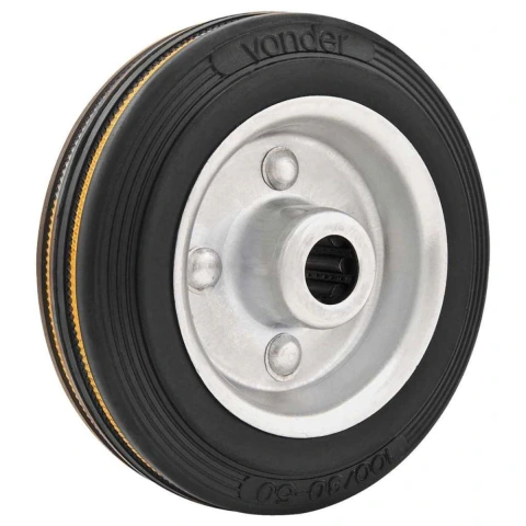 Roda de borr. 4" média 88kg eixo rolete 12mm Vonder
