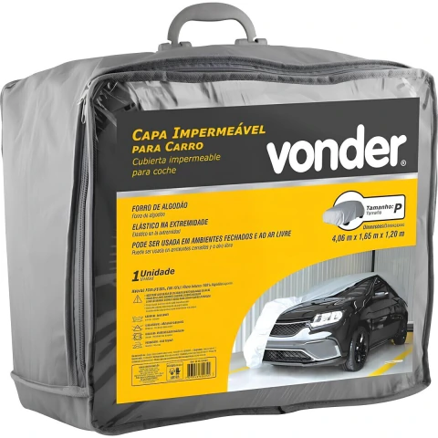 Capa Impermeavel para Cobrir Carro Tamanho P Vonder Automotiva Protetora Forrada Universal Cinza