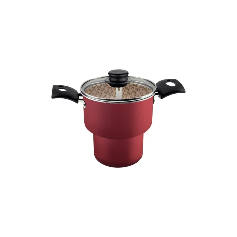 Cuscuzeira Tramontina Turim 14 cm 1,9 L Antiaderente Starflon Max Vermelho Alumínio