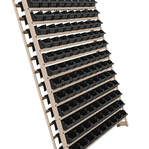 Estante Gaveteiro Metálica N3 150x101,5x18,5Cm 108 Peças 108/3 Preta Worker