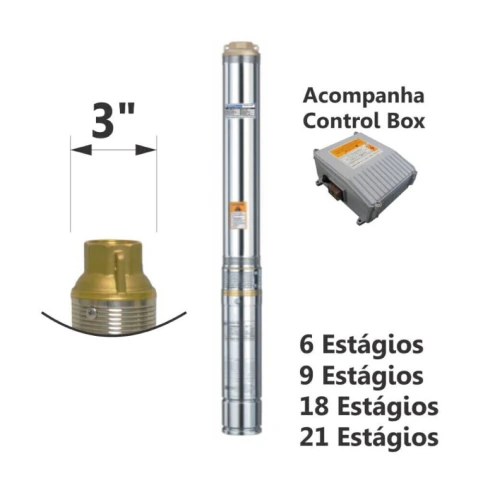 Motobomba Submersa 1/3cv 220V 60Hz Eletroplas ESUB 3/6 Outlet
