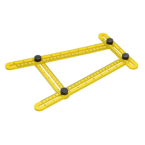 Esquadro Plástico Ajustável 2 Réguas 25cm 12cm Profissional Alta Precisão Worker