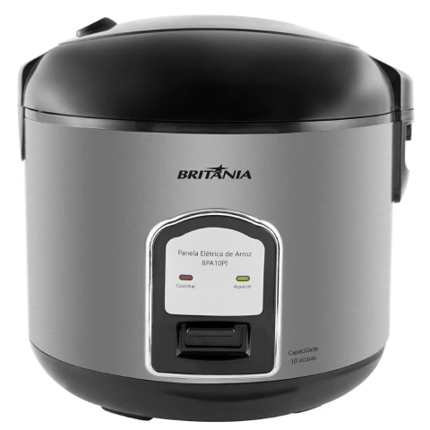 Panela de Arroz Elétrica BPA10PI Britânia Inox Com Função Refogar Legumes Com Acessórios 127V