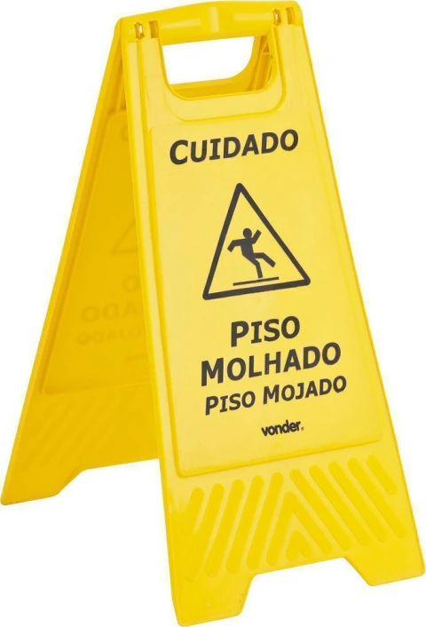 Cavalete para sinalização "piso molhado" 62x30cm Vonder
